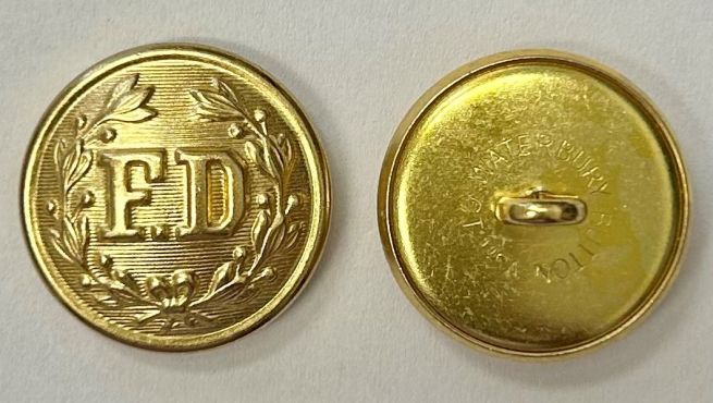 FD UNIFORM SHIRT BRASS BUTTON - SMALL FD BUTTON - 1 EACH.